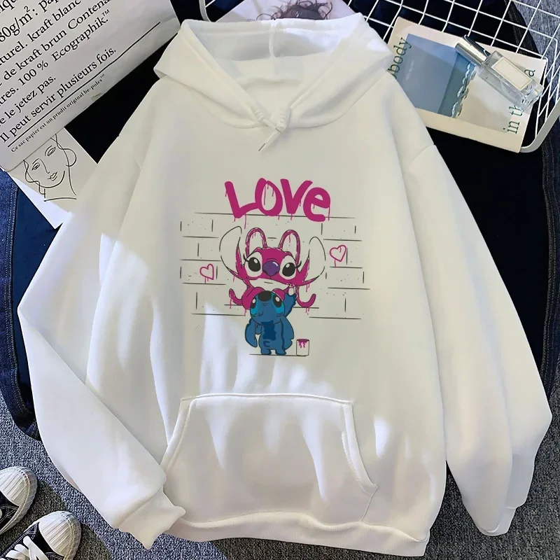 Kawaii Cartoon Stitch Printed Hoodies Women Fashion Comfortable Hoodie Autumn Winter Casual Unisex Sweatshirts Clothing Tops