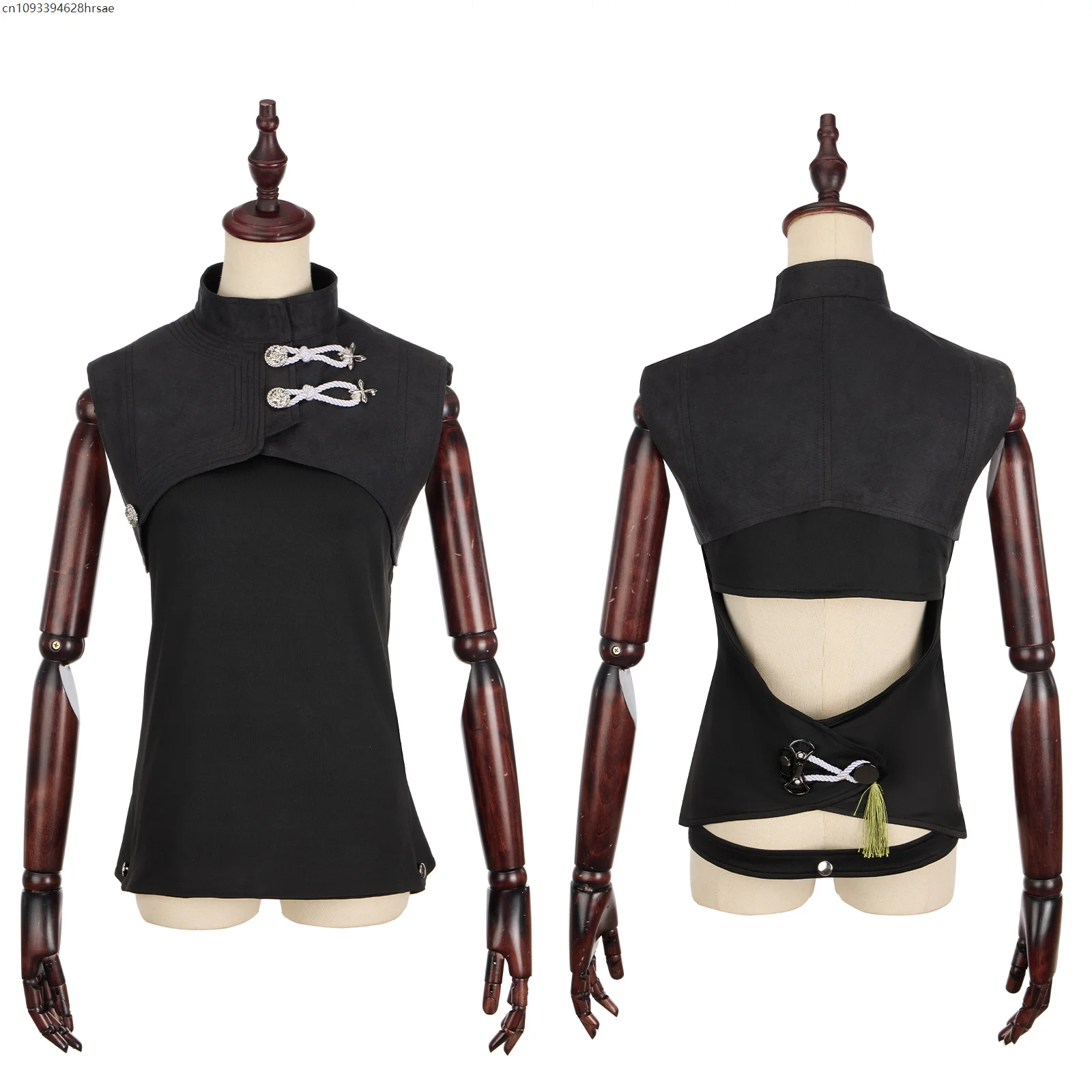 

Sleeveless Black Vest Cosplay Costume for Women Men Adult Anime Outfit Halloween Cos Dress 2025