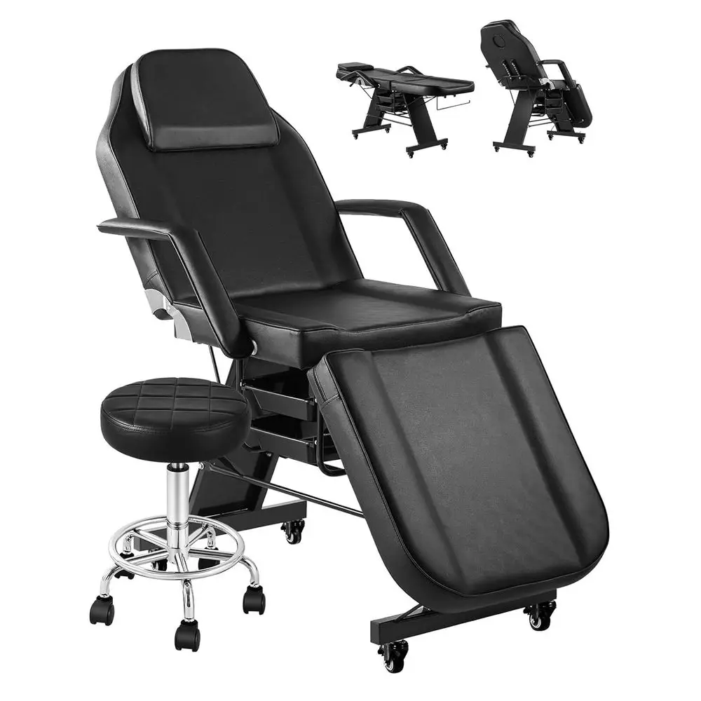 

Adjustable 360° Swivel Salon Spa Chair with Rolling Stool for Esthetician and Client Comfort