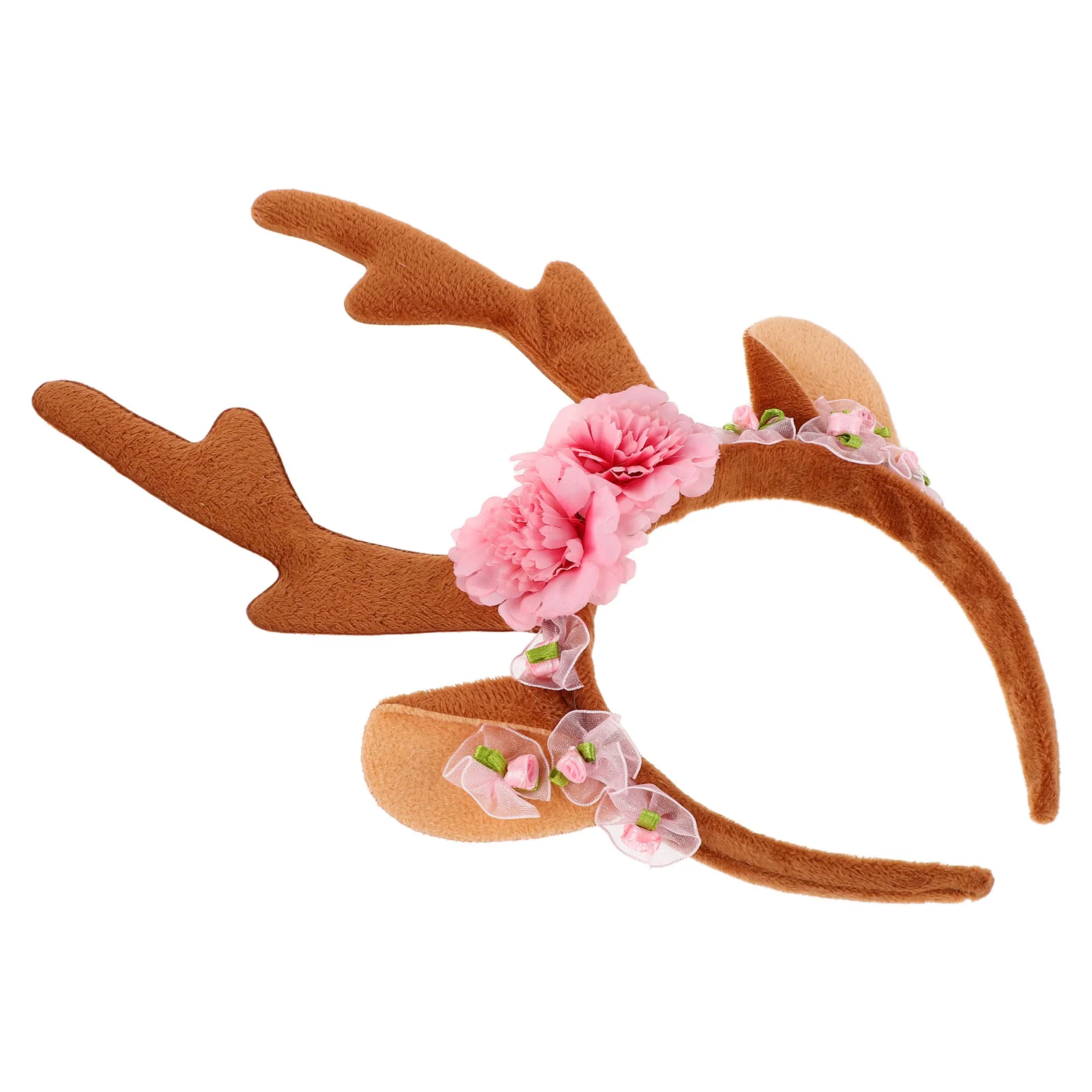 

Reindeer Antlers Headband Elk Horn Floral Hair Hoop Christmas Halloween Party Costume Headwear Accessories Antler Ears Headband