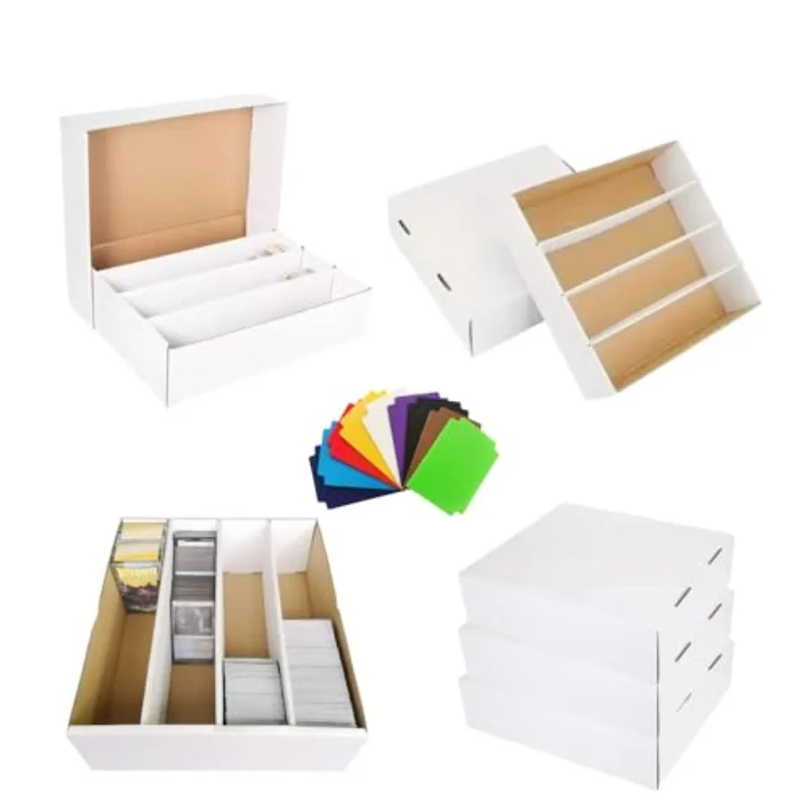 

4 Set Sports Card Storage Boxes 3150 Count Bulk Card Trading Cards Collection Box Cardboard Card Storage Box for Card Game Base