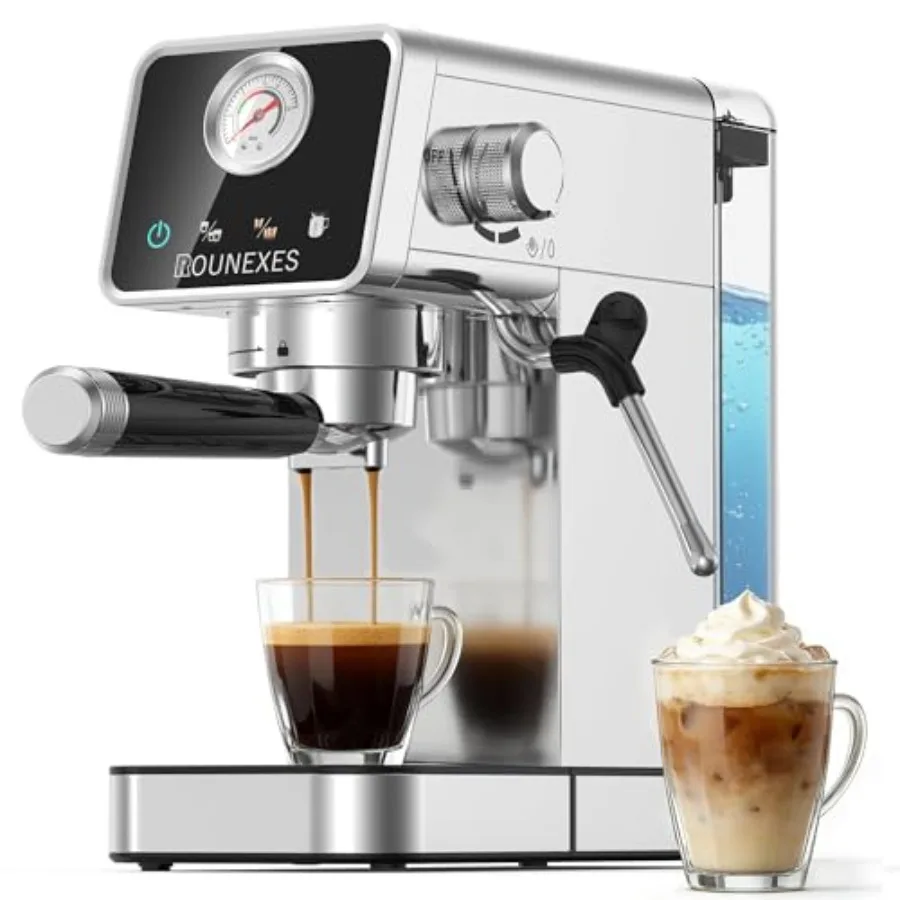 

20 Bar Semi-Automatic Espresso Machine Touchscreen Espresso Machine with Milk Frother Cup Warmer Detachable Water Tank and Drip