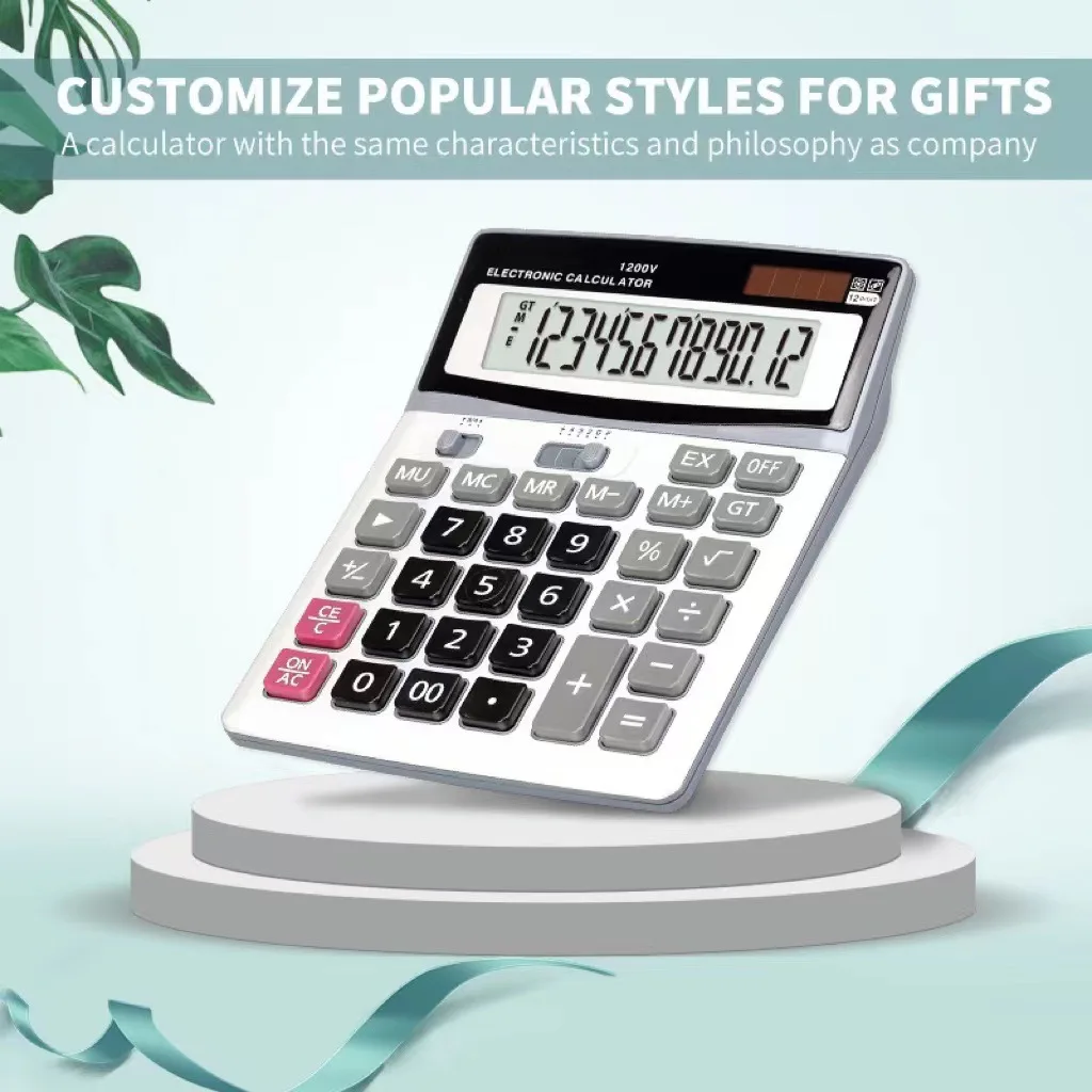 1200V Calculator Position Large Screen Computer Accounting Finance Solar Desktop Office Business 12 Position Calculators