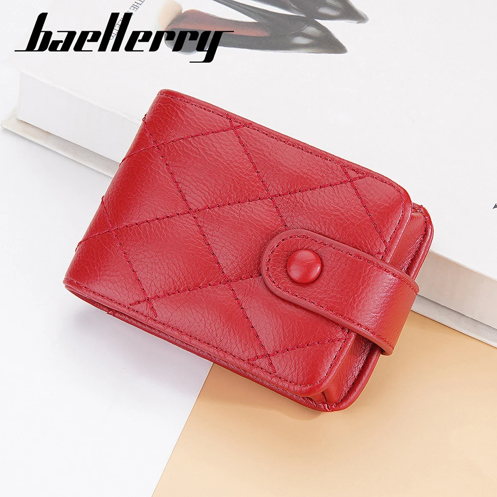 

Baellerry New Short Women Wallets Coin Pocket Card Holders Brand Female Purse Simple Women's Wallet With Mirror Makeup Bag