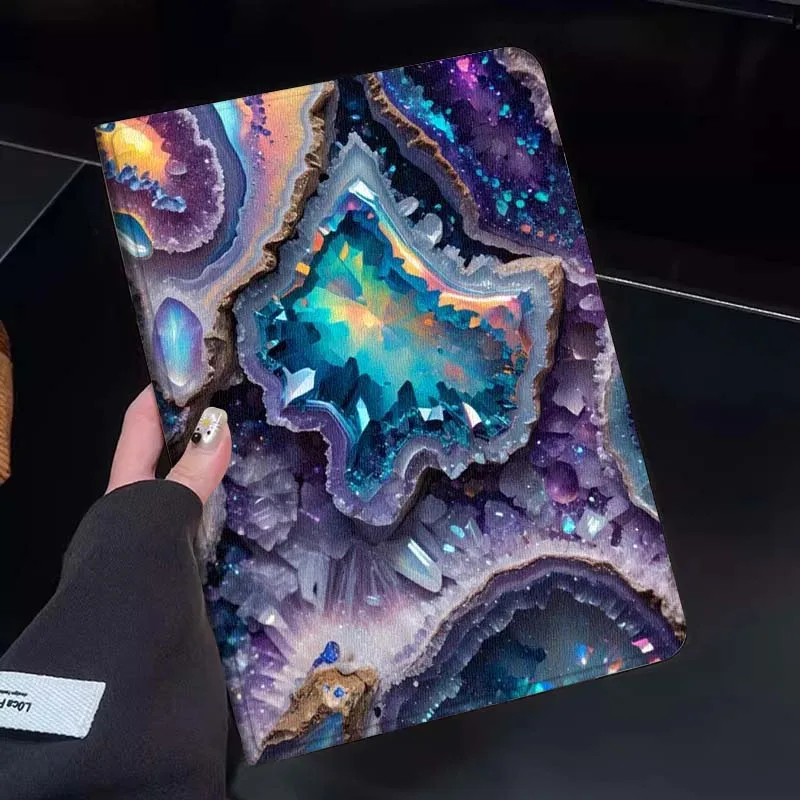

Colorful Crystal Agate Geode Tablet Case For Huawei Honor MatePad MediaPad Air 5 6 7 11 V6 V7 V8 V9 X9 X8 T10 T10s C5e T5 Gift