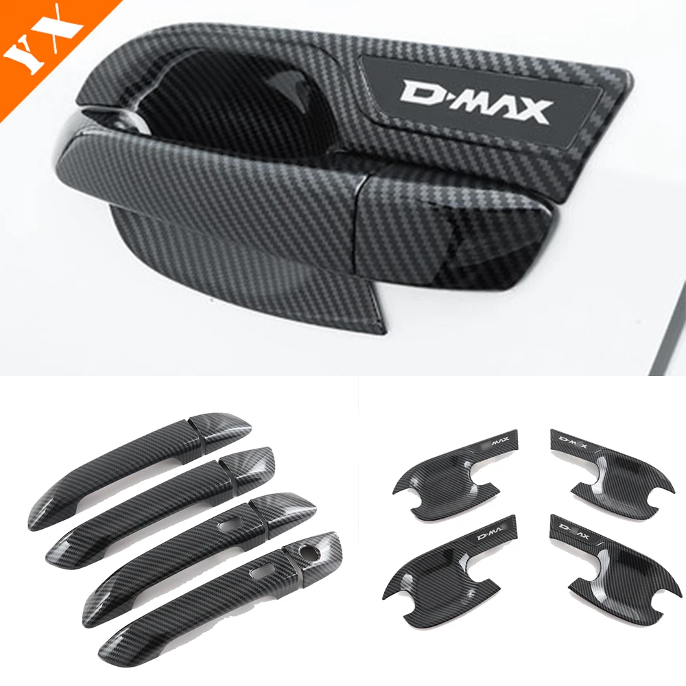 For Isuzu D MAX D-MAX 2021 2022 2023 Carbon Look Trim Garnish Exterior Accessories Car Decorative Sticker Cover Protector Shell
