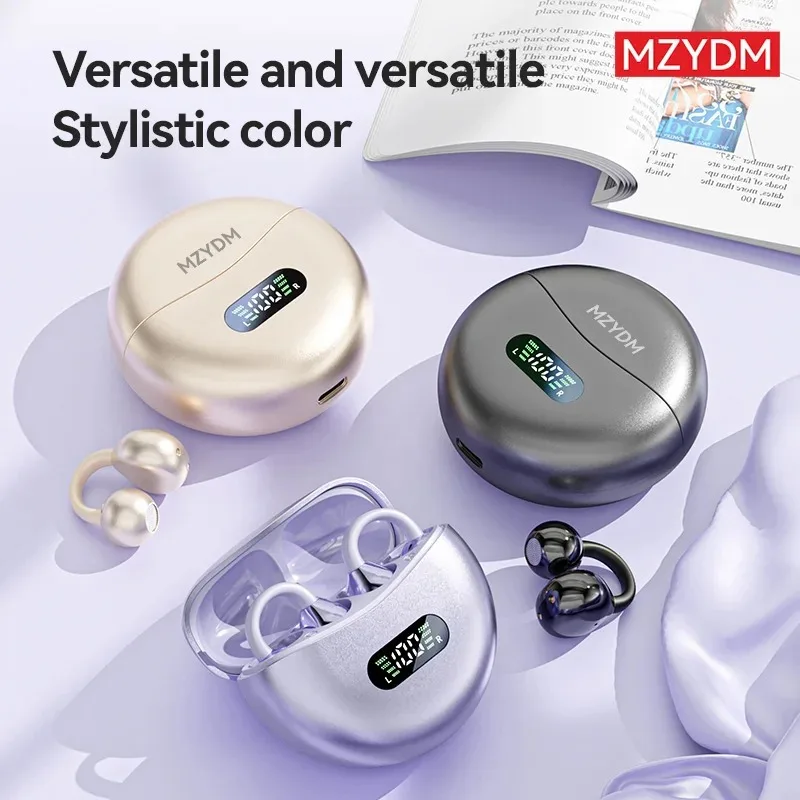 

Wireless Bluetooth headphones 5.4, open-type ear-cup design, equipped with a microphone, digital display