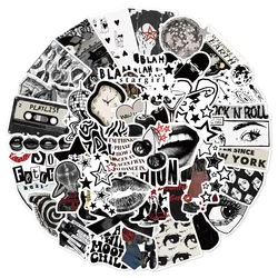 10/30/50PCS Y2k Series Black and White Cartoon Sticker Decals Toys DIY Suitcase Skateboard Phone Luggage Bike Sticker Gift