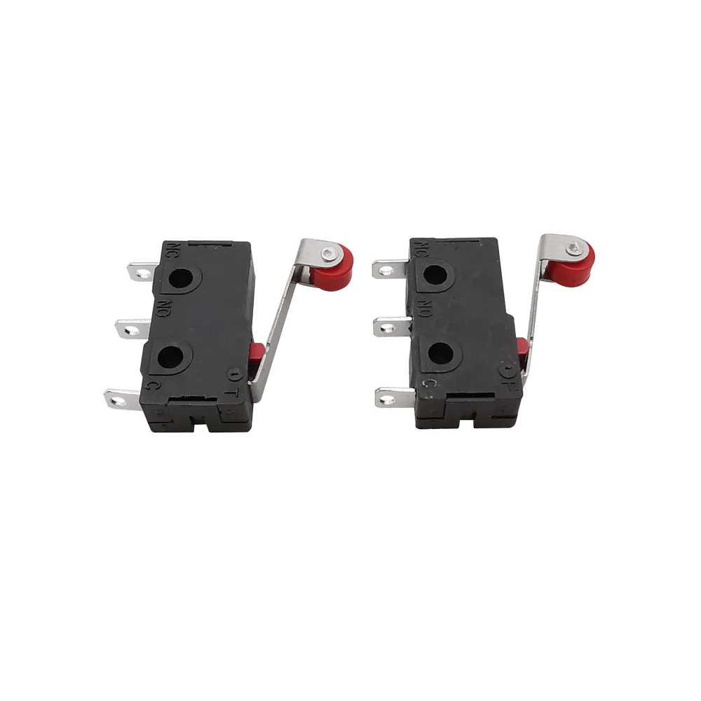 Micro Limit Switch KW12-3 AC 250V 5A SPDT 1NO 1NC Micro Switch Normally Open Close Limit Switch with Roller Lever Arm Black