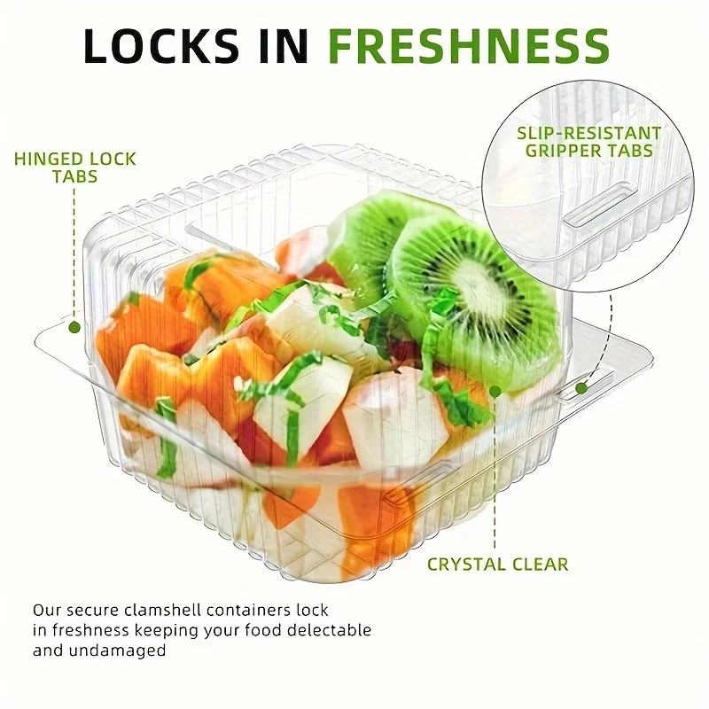 

20pcs Packaging Box Plastic Transparent Western Pastry Packaging Box Fruit Sandwich Hamburger Portable Outdoor Packaging Box