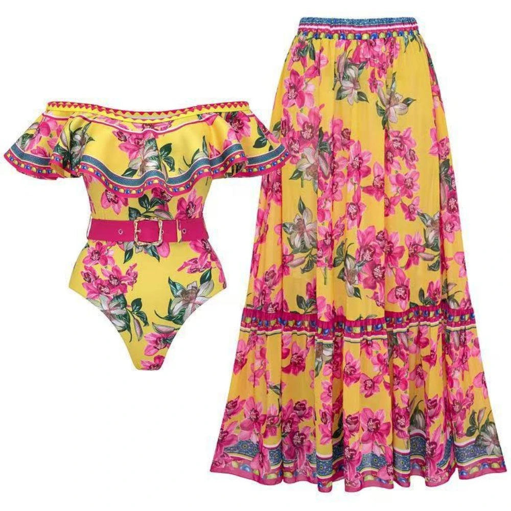 

Цельный купальник с эффектом пуш-ап и накидкой, сексуальные купальники, женские купальники с принтом 2025 года, женские бикини, утягивающее боди, пляжная одежда