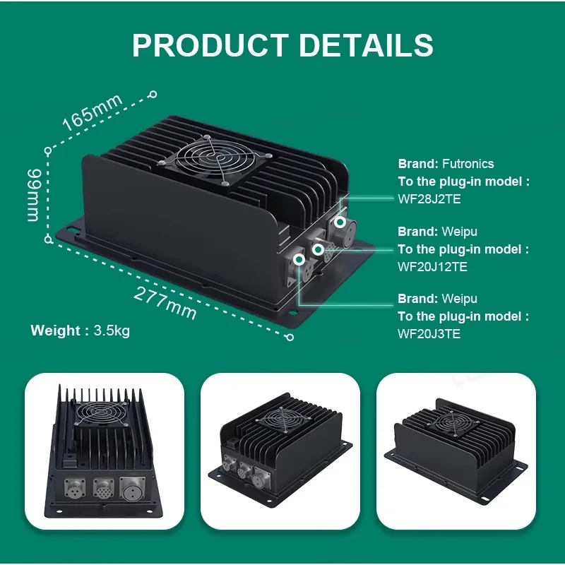LR High Efficiency 2kW 15-500V Onboard Charger For Electric Vehicles With Active PFC IP67 93% Efficiency CAN Control