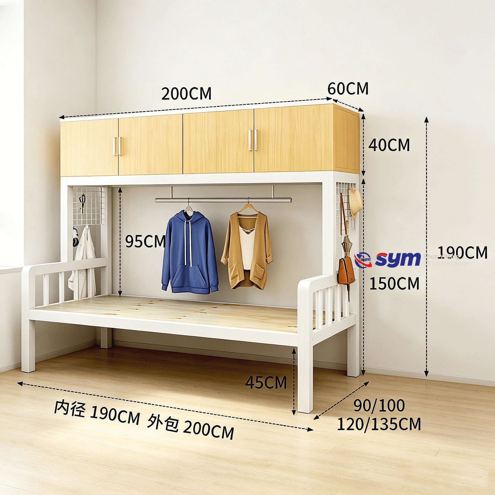 Large Scale Capacity Metal Bed Frame Factory, Durable Steel Platform Bed Base for Hospitality Fit-out Projects