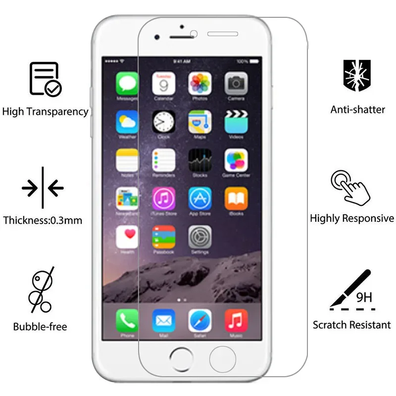 protective tempered glass for iphone 6 s 6s s6 plus screen protector on i phone 6plus 6splus safety film aphone aiphone iphon 9h