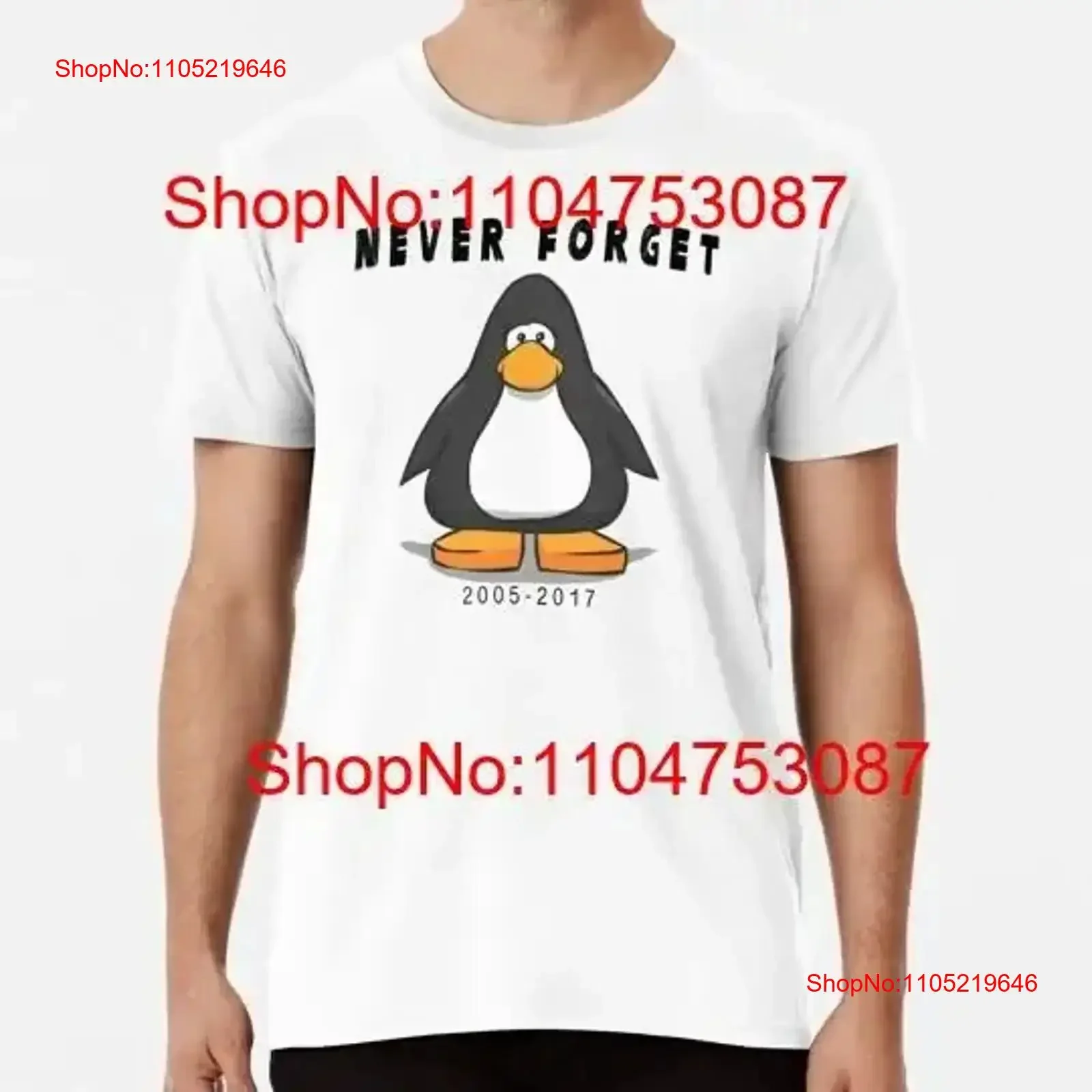 Club Penguin Never forget S to 4XL T Shirt vintage Washed Slightly designer clothes graphic Top For Everyday Wear  vintage