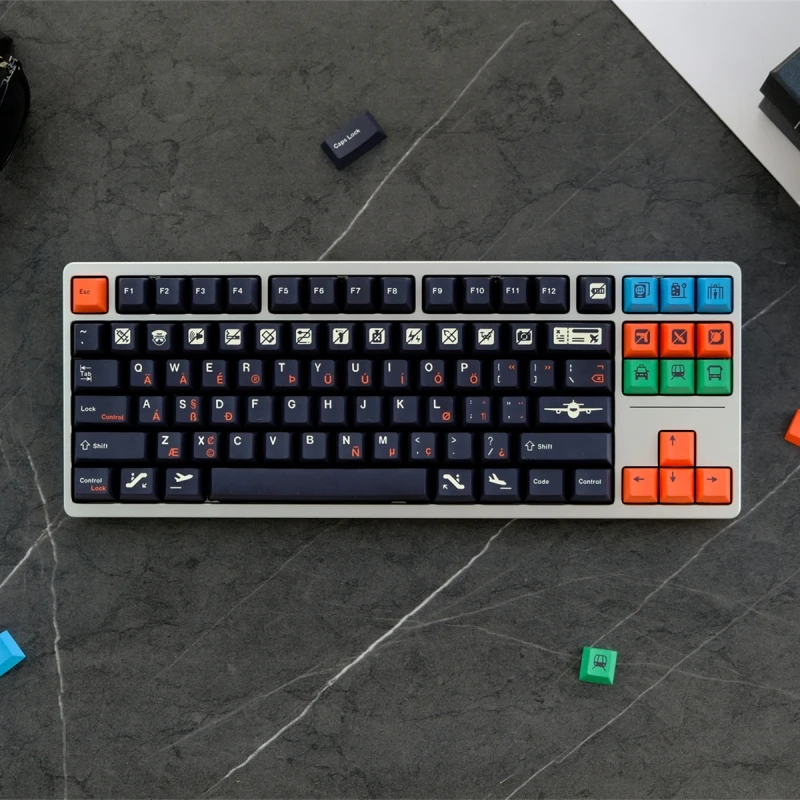 1 Set GMK Flight Airplane Theme Keycaps PBT Dye Sublimation Key Caps Cherry Profile German Keycap For 61 64 68 84 87 96 980