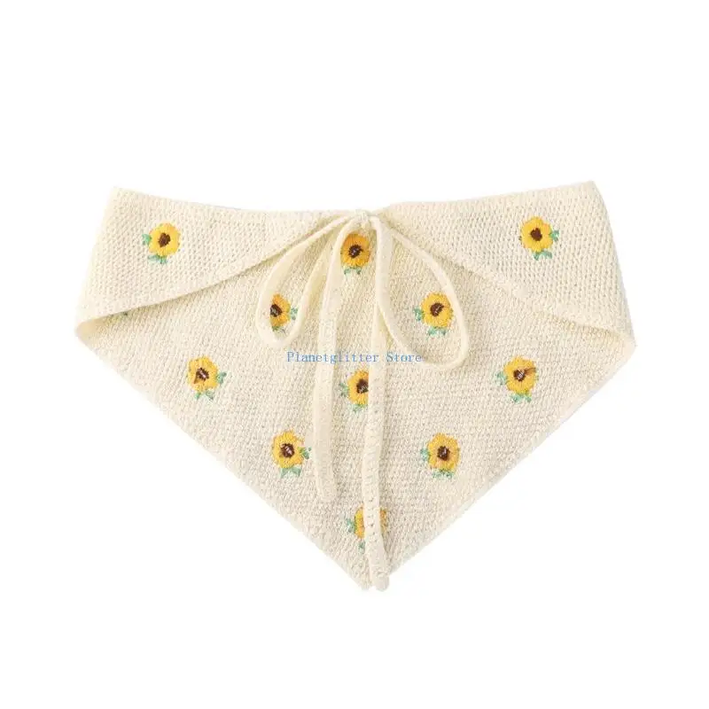 

652B Girls Crocheted Headbands Elegant Headwear Triangular Hair Bands Accessories Spring Hair Bands Birthday Party