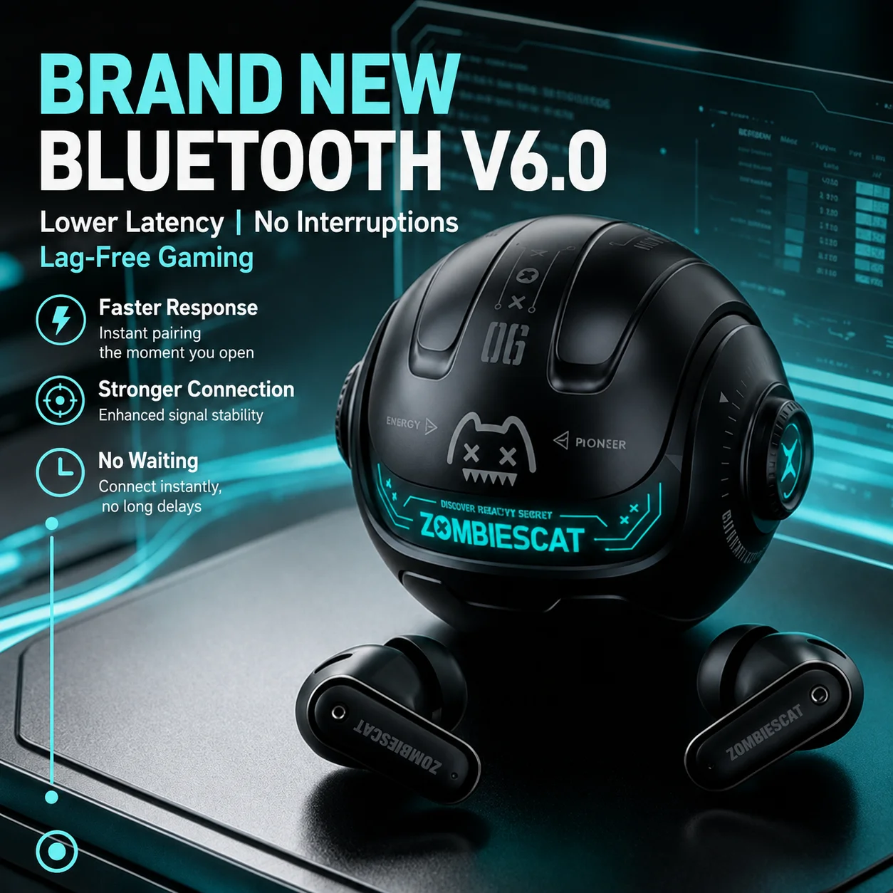 ゾンビキャット-qcws-b26-anc-ワイヤレスイヤホン-アクティブノイズキャンセリング-快適なインイヤーイヤホン-bluetooth-60-ai翻訳-tws-ヘッドセット