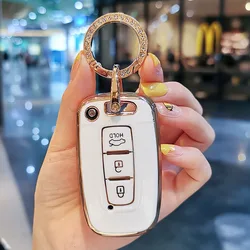 Car key Keychain 3 Button TPU Car Key Case Cover for Kia Soul Hyundai Veloster Solaris HB20 Rohens Sonata 8 SR IX35 Elantra I30