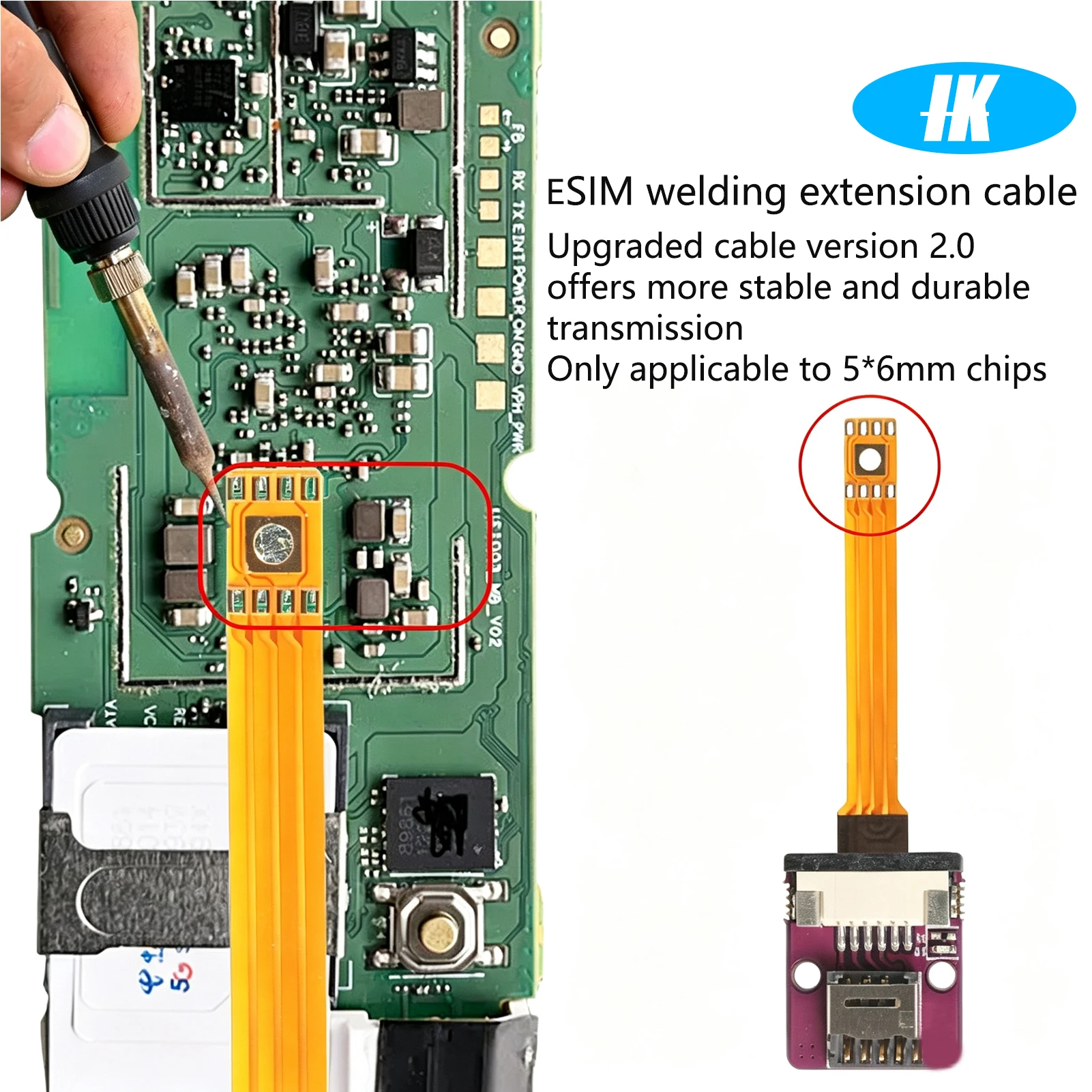 アダプターボードははんだ付けが必要です-esim拡張フレックスアダプタープレート-5-6mmチップ改造に適しています