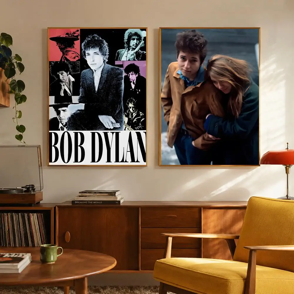 Folk Singer Bob Dylan Poster Digital Solvent Print Waterproof PP Fade-Resistant Wall Art Room Decor Gift