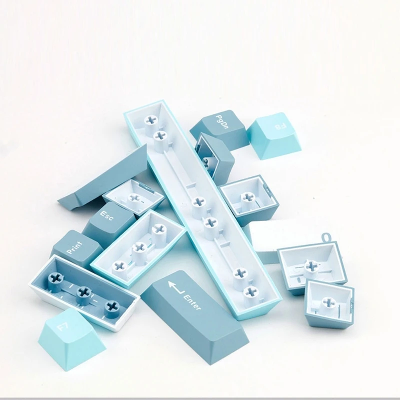 Teclas colores, juego 152 teclas, blanco y azul, para juegos, teclados mecánicos, tapas interruptores