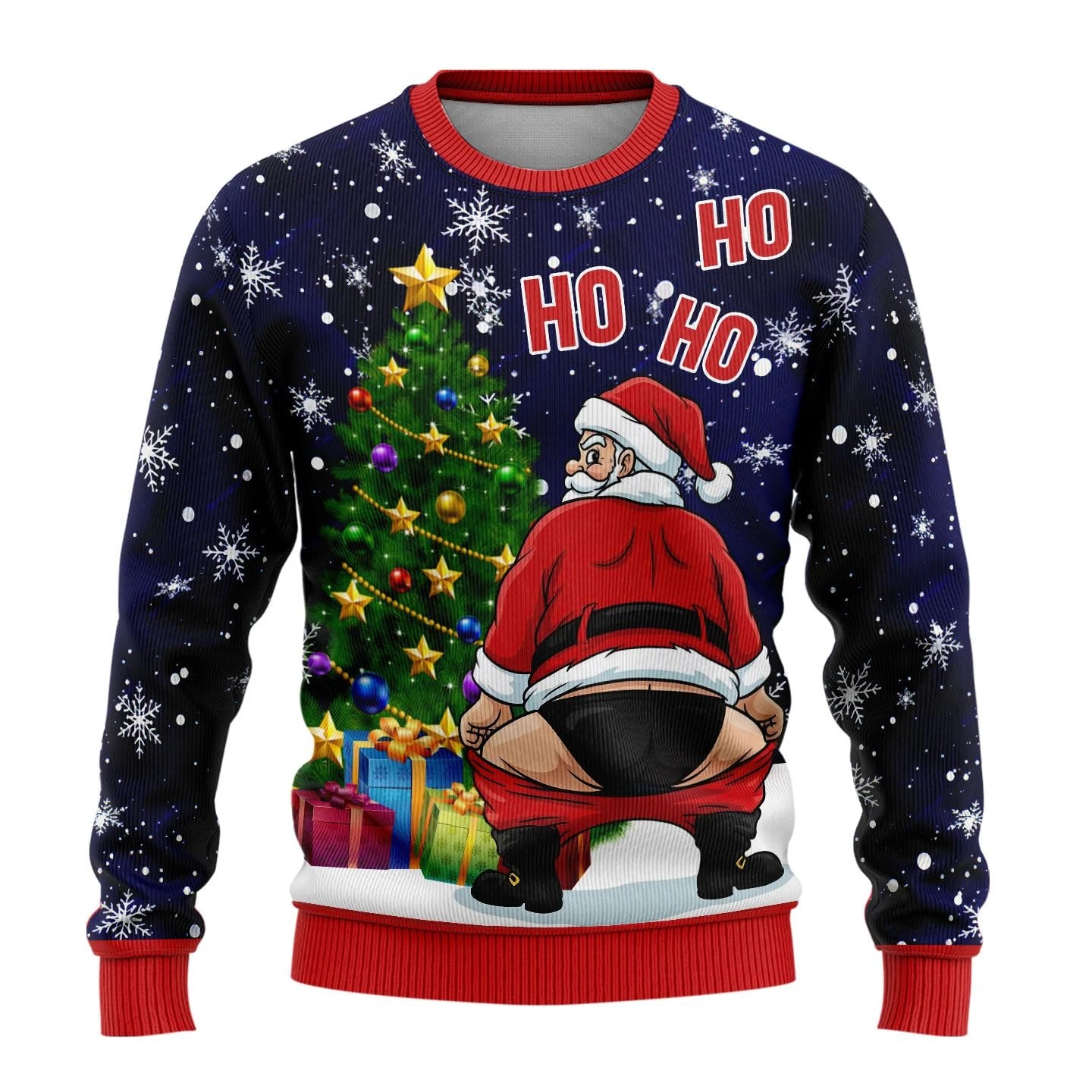 Funny Ugly Christmas Sweater Tropical Beach Santa 3D Print Pullover Unisex Men Women Xmas Holiday Party Jumper Sweatshirt