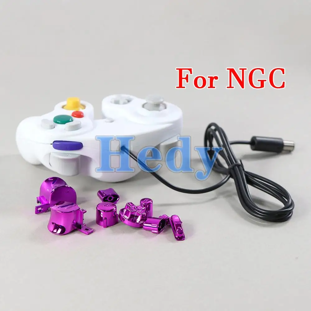 50 комплектов для контроллера Gamecube NGC, позолоченные гальванические кнопки, клавиши ABXY Z, кнопки L R, сменные аксессуары