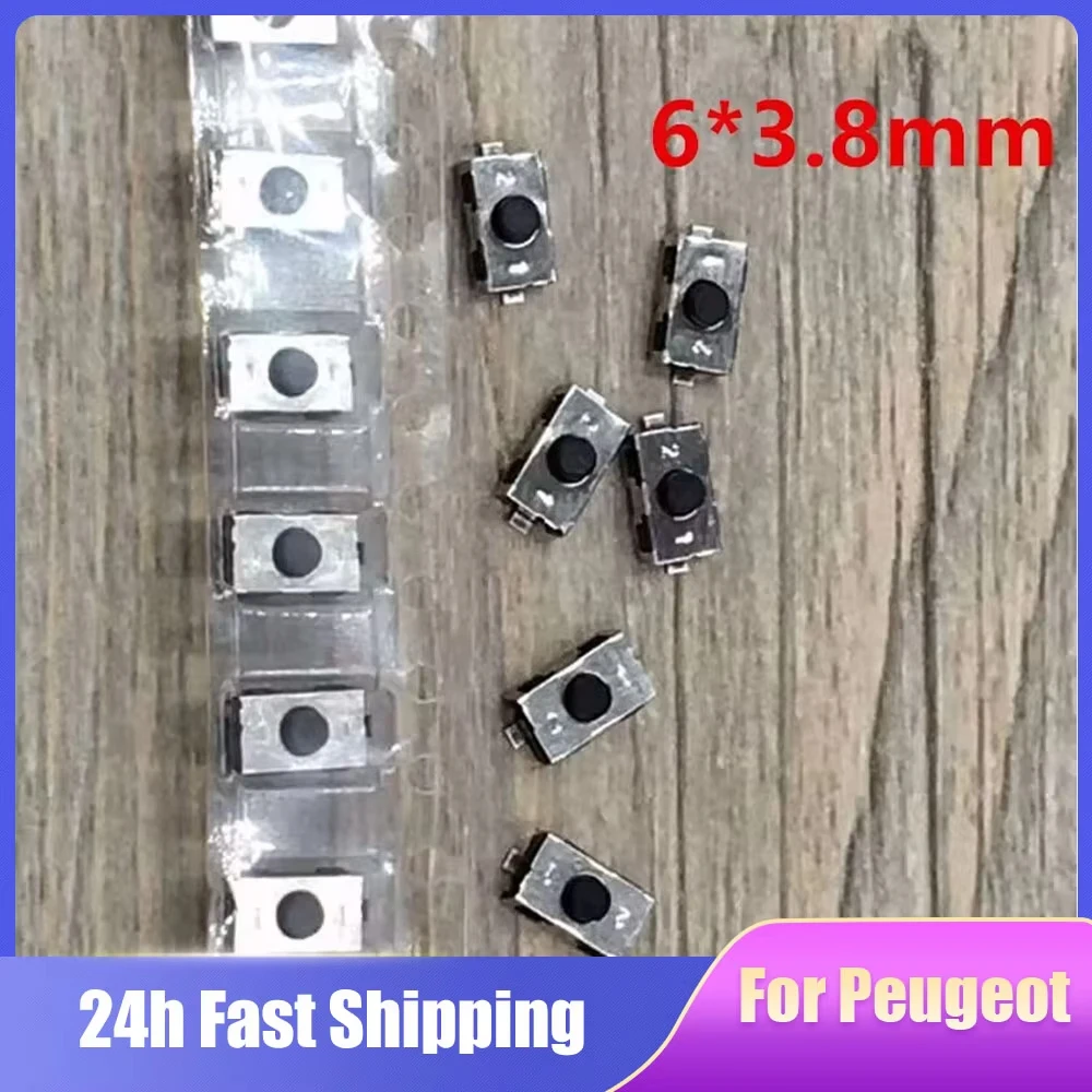 

Okeytech 50/100Pcs/lot Car Key Miniature Button Micro Switch Touch Switch For Peugeot Citroen Opel Tactile Button (Size:6*3.8mm)