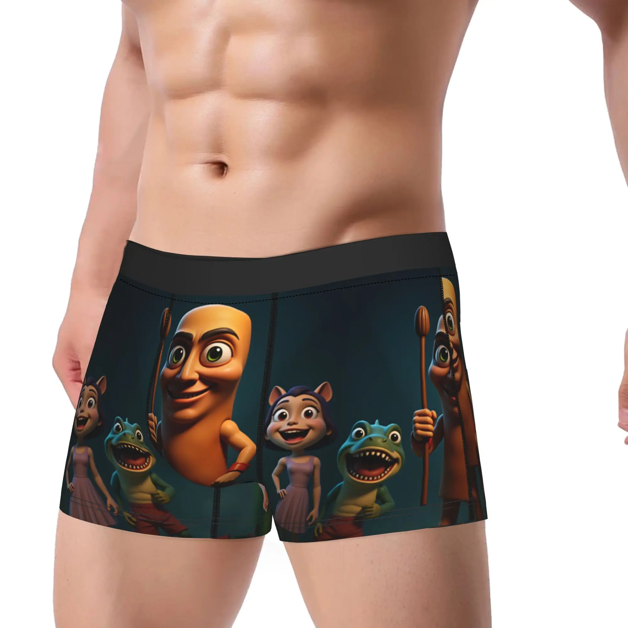 Tung Tung Sahur With Friends Cartoon Shorts Briefs  Underwear Trenky Males Elastic Trunk Custom Plus Size Panties