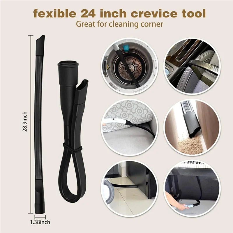 YCOC-12PCS Accessori per aspirapolvere universali 1-1/4In Accessori per aspirapolvere Spazzola Estensione Bacchetta Ugello Bocchetta per fessure Bagnato Asciutto