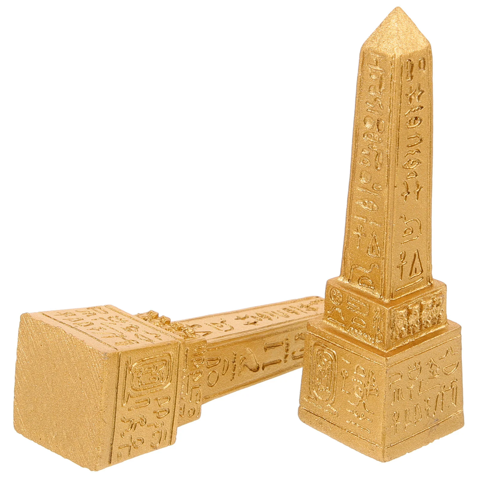 2 Pcs Desktop Egyptian Figurine Decor Tower Resin Crafts Decoration Statue Temple