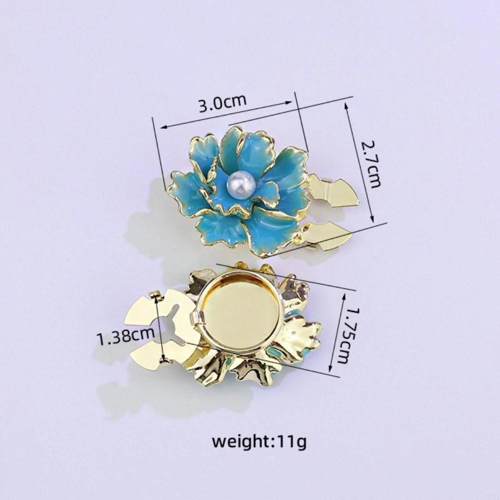 2 قطعة أغطية الأزرار المينا زهرة أزرار أكمام للنساء قميص أزرار طوق الزخرفية مقاطع مجوهرات الأزياء والاكسسوارات #3