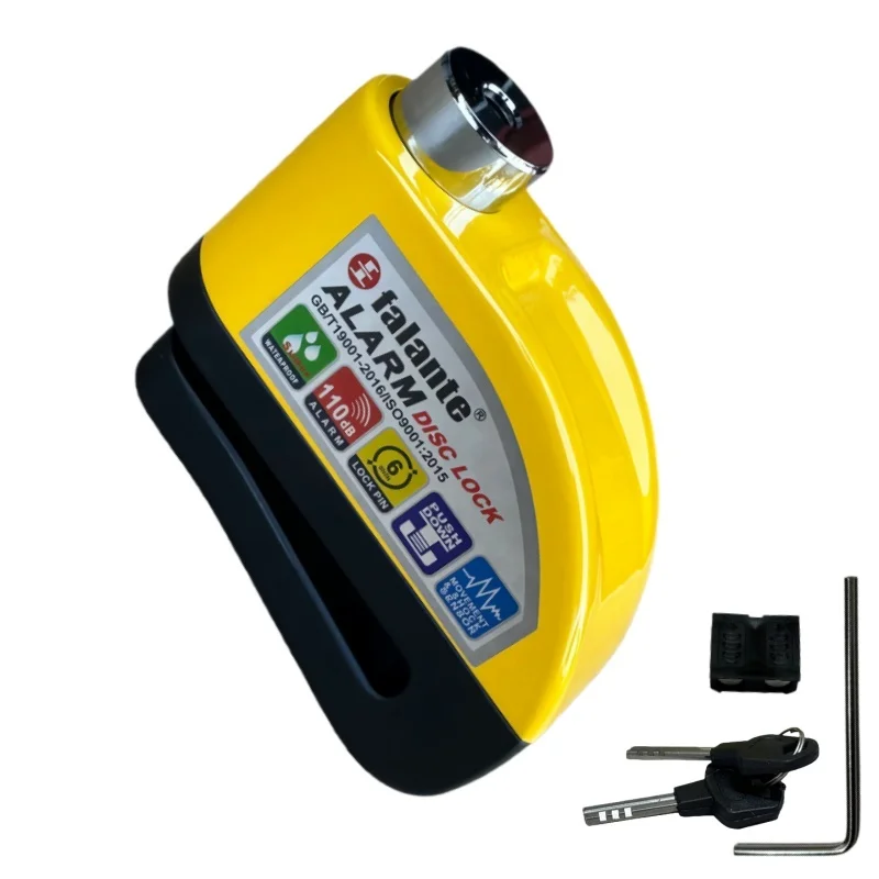 NEW Motorcycle Bicycle Alarm Disc Lock Safety Protection Aluminum Alloy Anti-Theft Motorcycle Accesso+spare battery