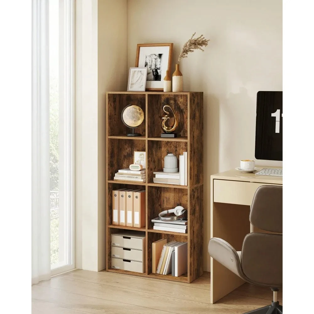 

Custos Collection Bookshelf, Bookcase, Cube Shelf With 8 Compartments, 9.4 X 25.8 X 51 Inches, Storage Shelf, For Living Room,