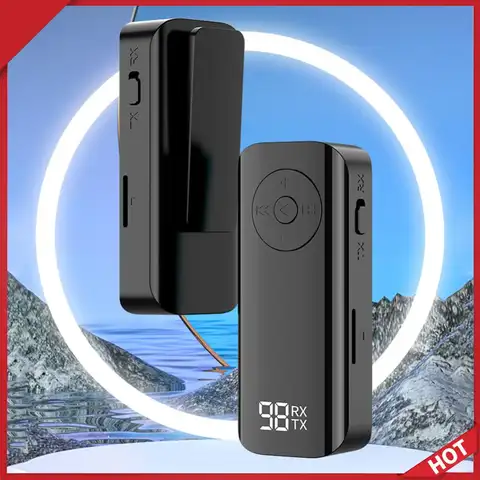 Bluetooth-compatible 5.3 Receiver Wireless 3.5mm AUX Adapter with LED Battery Display for Speaker/Home Stereo/Wired Headphones