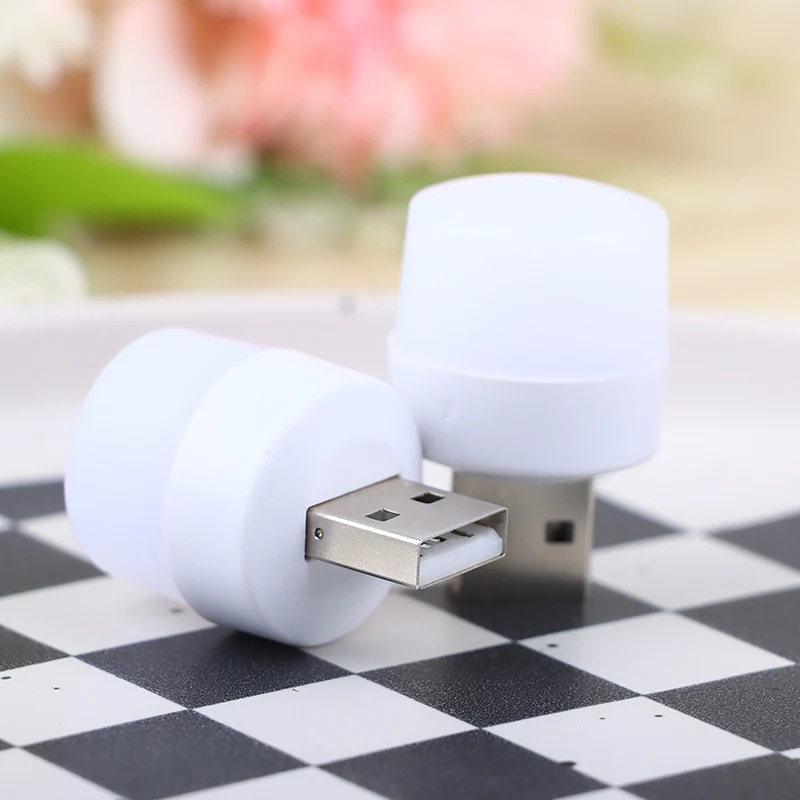โคมไฟปลั๊ก USB สี1ชิ้น pelindung Mata สว่าง5V 1A 1W ชาร์จไฟมือถือด้วยคอมพิวเตอร์แบบ USB โคมไฟบรรยากาศขนาดเล็ก