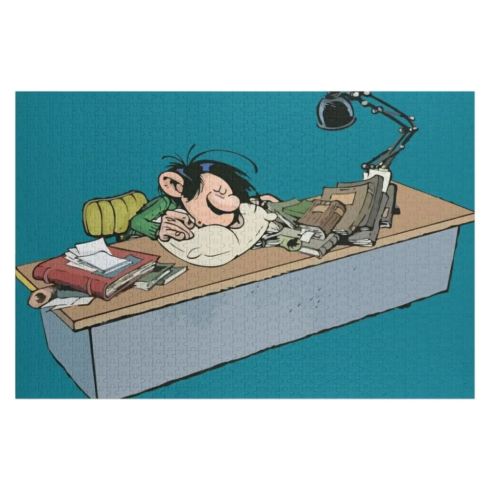 

Gaston Goof behind his Desk sleeping Jigsaw Puzzle Jigsaw Custom With Personalized Photo Puzzle