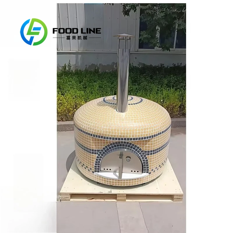

Wood-fired Pizza Oven Outdoor Commercial Pizza Oven with Stone Brick Chimney Smoke Outlet