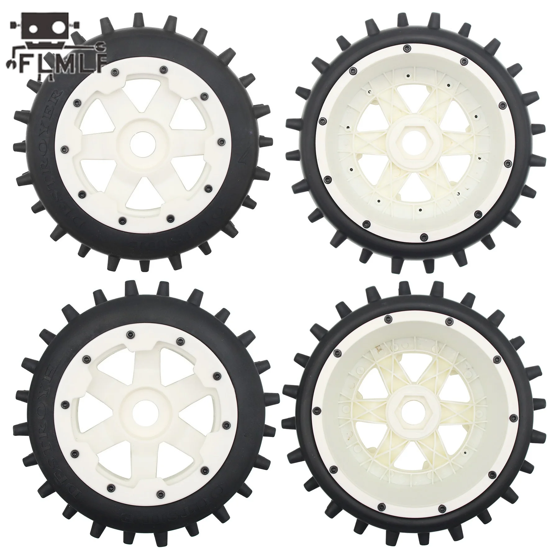 FLMLF Front or Rear Nipple Nail Tire 2pc for 1/5 Hpi Rovan Rofun Kingmotor Baja 5b Ss Buggy Rc Car Parts