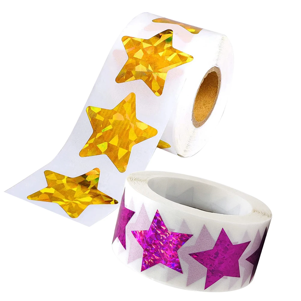 

500 Pieces 1 5 Inch Star Stickers Self Adhesive Decorative Seal Labels for Party Favors Cookies Shop Smooth