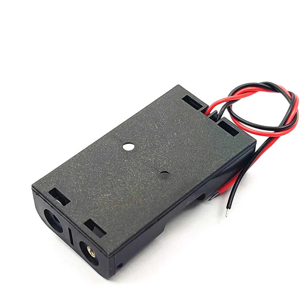 10 Pcs AA Battery Box 2*AA Battery Holder 2AA Battery Case 2 x 1.5V Battery Box Black With Wire Leads 3V