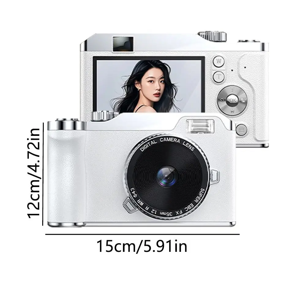 Front/Rear Dual Camera 4K HD Digital Camera 16x Zoom 2.4 Inch Screen Entry-Level CCD Camera Autofocus LED Fill light
