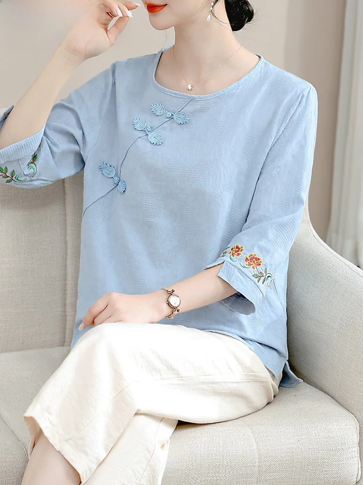 

Летний комплект из хлопка и льна: футболка и шорты для мам среднего и старшего возраста, модный свободный крой