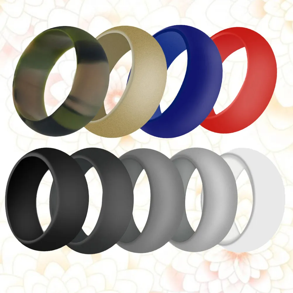 9Pcs Silicone Rings for Women and Men Sports Fitness Swimming Cooking Cleaning Housework Waterproof Flexible Safe Comfortable