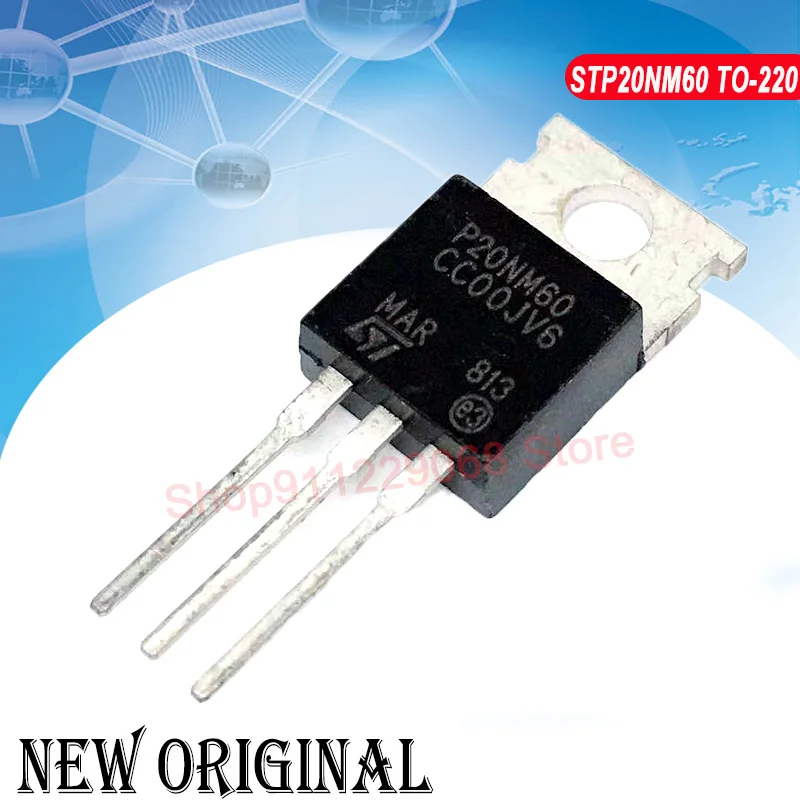 (5 Pieces) P20NM60 STP20NM60 600V 20A / P60NF06 STP60NF06 / P13NK60Z STP13NK60Z 600V 2.4A / STP46NF30 P46NF30 300V 42A TO-220