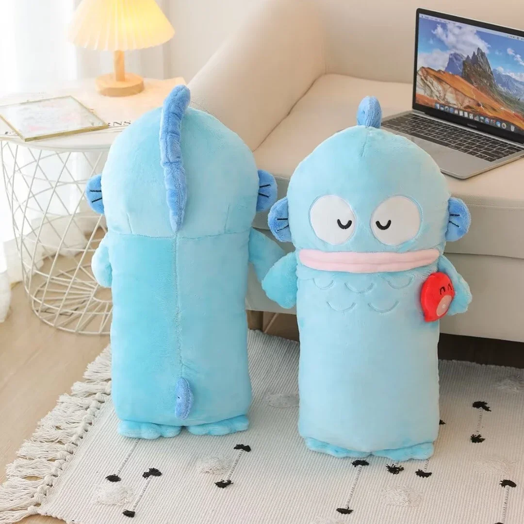 Sanrio Cartoon Hangyodon Plushies Very Soft Cuddly Long Pillow Sofa Bed Home Decor Cute Plush Toy Bedside Cushion Gifts Girl