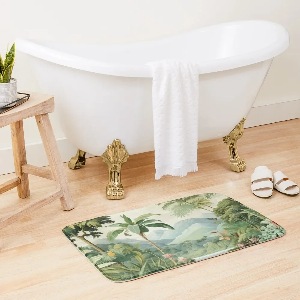 

Vintage Tropical View Bath Mat Carpets For Bathroom Bathroom Floors Mat
