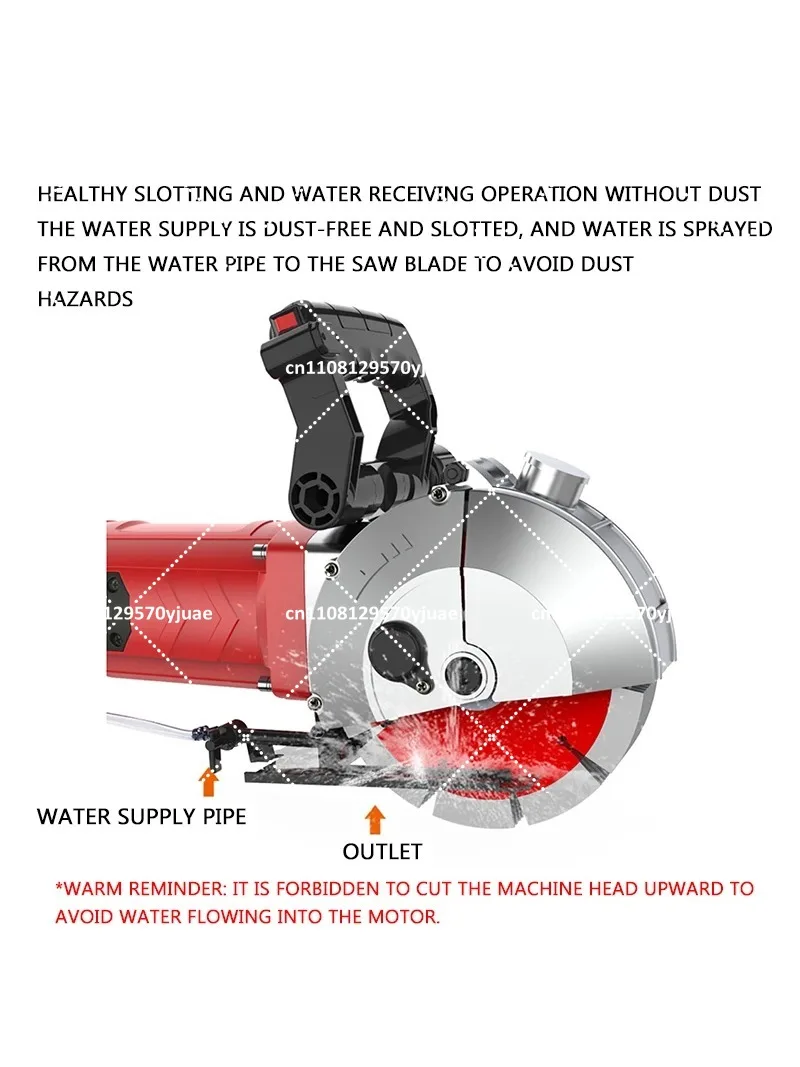 220V Wall Grooving Machine, Dust-Free Concrete Cutter for Water and Electrical Installation
