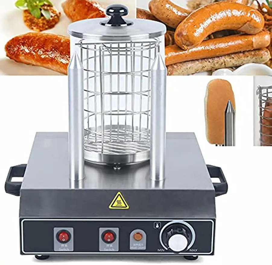 422 Watt Hot Dog Warmer Steam Container With 2 Heating Skewers